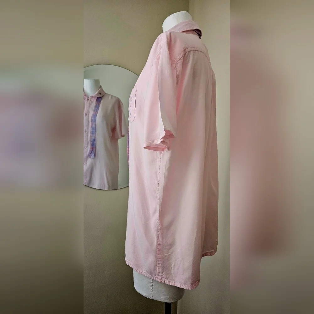 Kawaii Pastel Bunny Bow Girls Woven Button-up Whimsical Top by Hot Topic Sz S